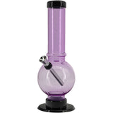 JM Enterprises 9-12" Acrylic Straight Tube Bubble Bottom Bong - Multiple Colors