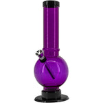 JM Enterprises 9-12" Acrylic Straight Tube Bubble Bottom Bong - Multiple Colors