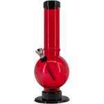 JM Enterprises 9-12" Acrylic Straight Tube Bubble Bottom Bong - Multiple Colors