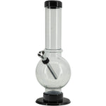 JM Enterprises 9-12" Acrylic Straight Tube Bubble Bottom Bong - Multiple Colors