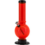 JM Enterprises 9-12" Acrylic Straight Tube Bubble Bottom Bong - Multiple Colors