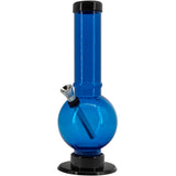 JM Enterprises 9-12" Acrylic Straight Tube Bubble Bottom Bong - Multiple Colors