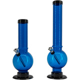 JM Enterprises 9-12" Acrylic Straight Tube Bubble Bottom Bong - Multiple Colors