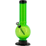 JM Enterprises 9-12" Acrylic Straight Tube Bubble Bottom Bong - Multiple Colors