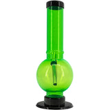 JM Enterprises 9-12" Acrylic Straight Tube Bubble Bottom Bong - Multiple Colors