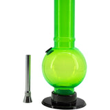 JM Enterprises 9-12" Acrylic Straight Tube Bubble Bottom Bong - Multiple Colors