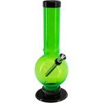 JM Enterprises 9-12" Acrylic Straight Tube Bubble Bottom Bong - Multiple Colors