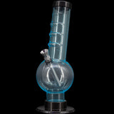 JM Enterprises 9-12" Acrylic Angled Neck Straight Tube Bubble Bong - Multiple Colors