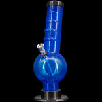 JM Enterprises 9-12" Acrylic Angled Neck Straight Tube Bubble Bong - Multiple Colors