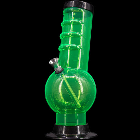 JM Enterprises 9-12" Acrylic Bent Neck Bubble Base Bong - Multiple Colors