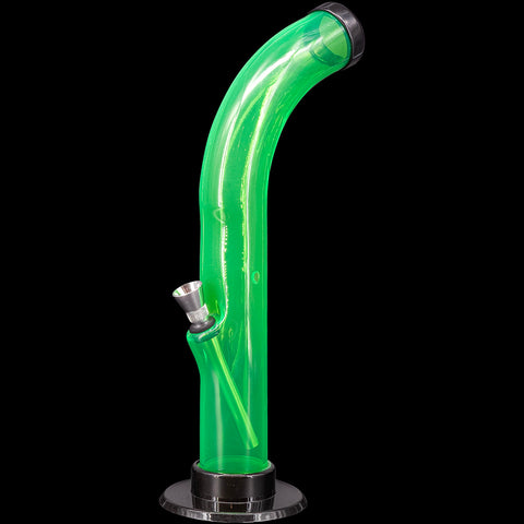 JM Enterprises 10'' Acrylic Curved Tube Bong - Multiple Colors