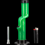 JM Enterprises 9-12" Acrylic Kink Neck Bong - Multiple Colors