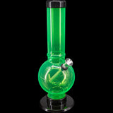 JM Enterprises 9-12" Acrylic Straight Tube Bubble Bottom Bong - Multiple Colors