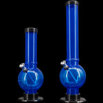 JM Enterprises 9-12" Acrylic Straight Tube Bubble Bottom Bong - Multiple Colors