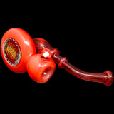 Fumed Fire Red Sherlock Glass Bubbler by Chris Lezak