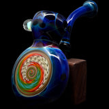 Cobalt Blue Sherlock Glass Bubbler Pipe by Chris Lezak