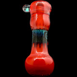 Crimson Fire Hammer Glass Bubbler by Chris Lezak