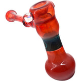 Crimson Fire Hammer Glass Bubbler by Chris Lezak