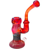Crimson Fire Sherlock Bubbler Glass Pipe by Chris Lezak