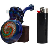 Cobalt Blue Sherlock Glass Bubbler Pipe by Chris Lezak