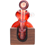 Fire Red Sherlock Glass Bubbler with Reversal by Chris Lezak