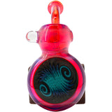 Fumed Ruby Sherlock Glass Bubbler Pipe by Chris Lezak