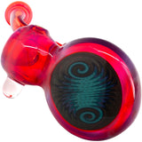 Fumed Ruby Sherlock Glass Bubbler Pipe by Chris Lezak