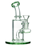 Glassic "Sidekick" Dab Rig with green base and mouthpiece, compact design, for concentrates