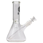 LA Pipes Basic Beaker Water Pipe, clear borosilicate glass, 8" height, 45-degree joint, USA made