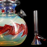 "Time Traveler" Silver Fumed Pull-Stem Bubble Bong