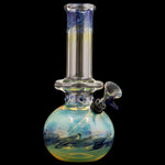 "Time Traveler" Silver Fumed Pull-Stem Bubble Bong