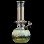 "Time Traveler" Silver Fumed Pull-Stem Bubble Bong