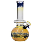 "Time Traveler" Silver Fumed Pull-Stem Bubble Bong